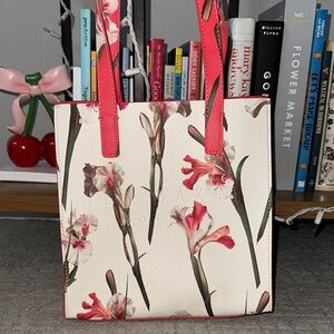 Ted Baker Cream and Red Floral Tote